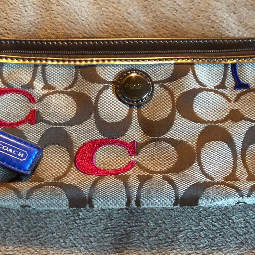 Coach double zip wristlet/wallet